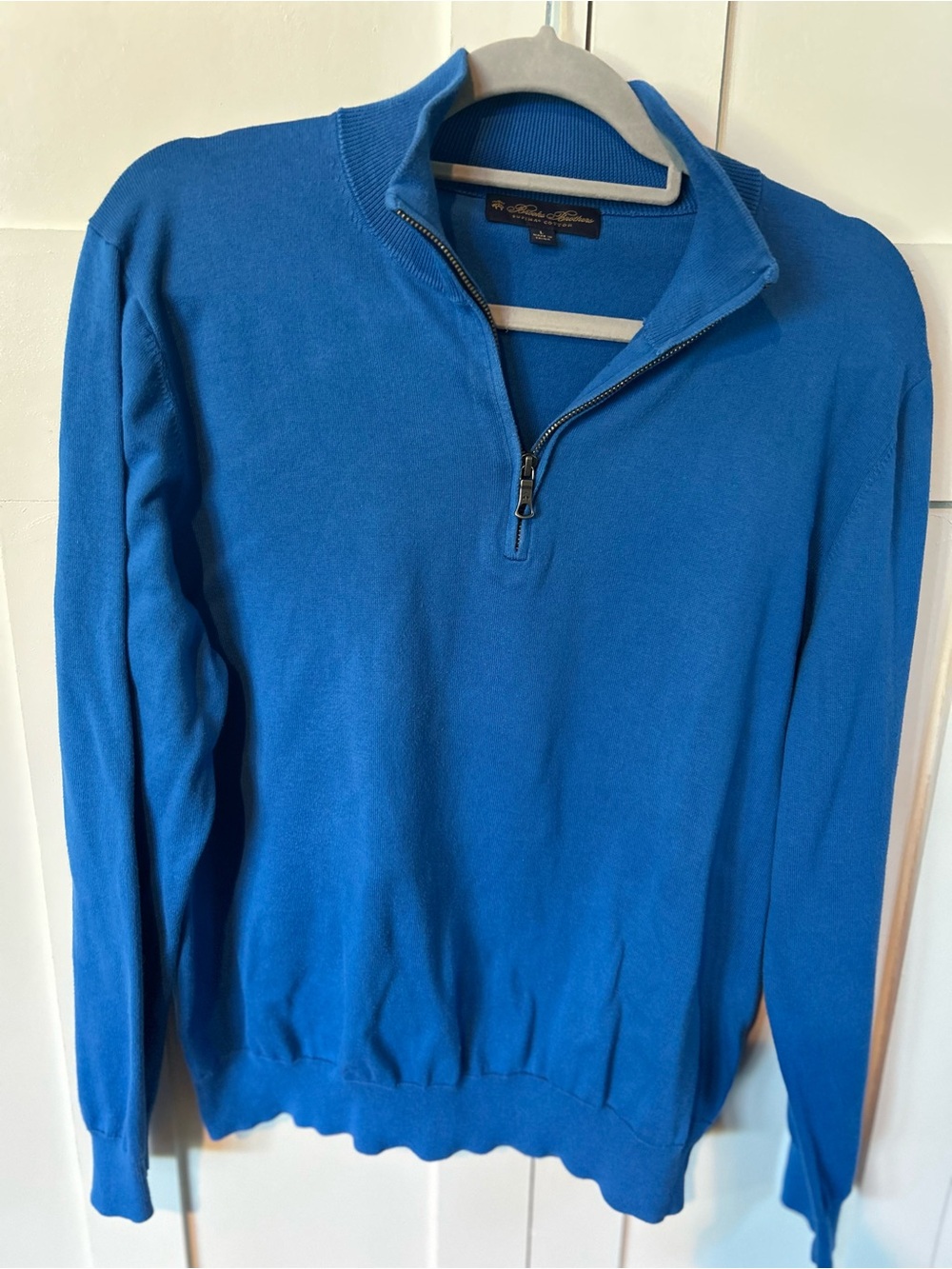 Brooks Brothers Men's Quarter-Zip Sweater Blue Large